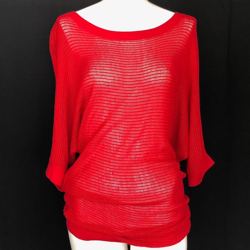 Express Red Loose Knit Blouse